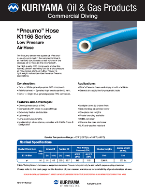 Oil and Gas - Commercial Diving Pneumo Hose Flyer